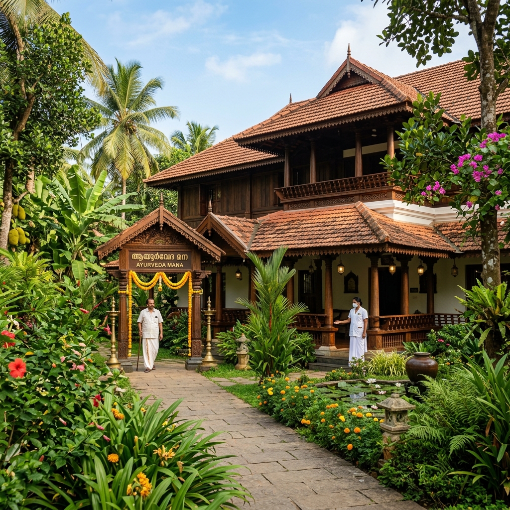 Traditional Kerala Ayurveda Hospital Exterior