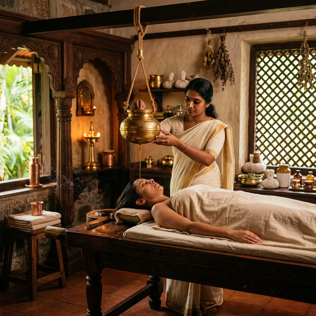 Traditional Ayurvedic Shirodhara Treatment